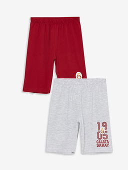 Beli Lastikli Galatasaray Bask?l? Erkek ?ocuk Pijama ?ort 2li