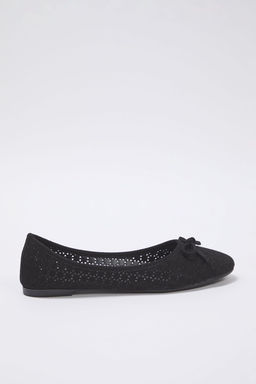 Trendyol Shoes Siyah Fiyonk Detayl? Delikli Ekstra Rahat Badem Burun Kad?n Babet TAKSS25BE00033 - Trendyolmilla фото 8