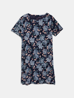 Сорочка ночная женская синяя с акварельными цветами - Mark formelle фото 13