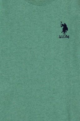 K_z _ocuk Mint Bisiklet Yaka Basic Kazak