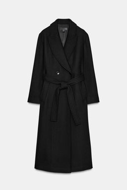 LONG WOOL COAT WITH BELT - Zara фото 9