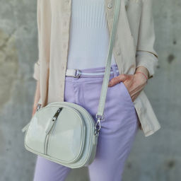 Женская кожаная овальная сумка кросс-боди 0103-14 - Cidirro фото 4