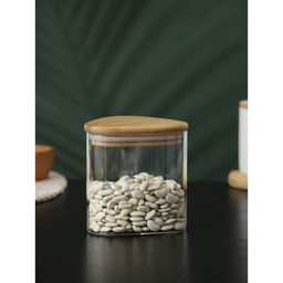 Банка для сыпучих продуктов BellaTenero Эко. Треугольник, 500 мл, 1010.8 см, с бамбуковой крышкой, стекло, прозрачная фото 5