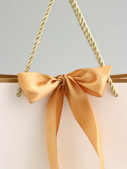 Пакет подарочный, белый, с бантом, 28 х 20 х 10 см