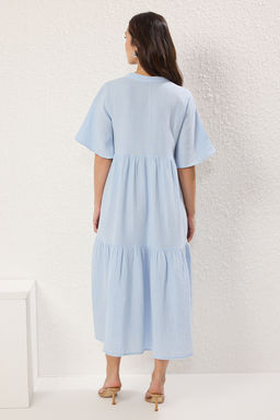 TRENDYOLMILLA Haki Muslin Genis Kesim Midi Dokuma Elbise TWOSS25EL00209  фото 4