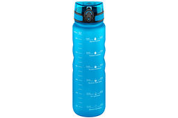 Бутылка для воды 1000 мл 7,8*7,8*28,5 см "Style Matte" с углубл д/п аквамар-морская волна мотивацион