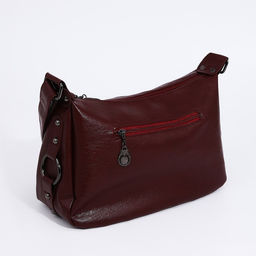 Сумка-мешок на молнии цвет бордовый - Simaland фото 2