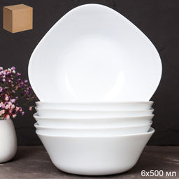 Набор суповых квадратных тарелок 6 штук 500 мл 165 мм белый / FSW-65XN (WHITE) /уп 10 /704204 - Галеонтрейд фото 5