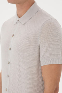 Erkek Regular Fit A__k Gri D__meli Triko Ti__rt Sepette S_rpriz _ndirim - U.s. polo assn фото 7