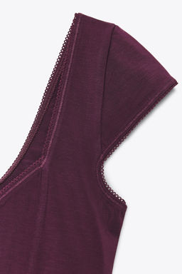 LYOCELL LACE TRIM TOP - Zara фото 8