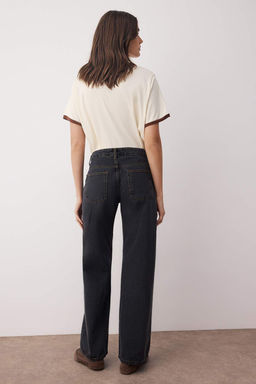 Siyah Dusuk Bel Genis Paca Wide Leg Jeans TWOAW26JE00069 - Trendyolmilla фото 4