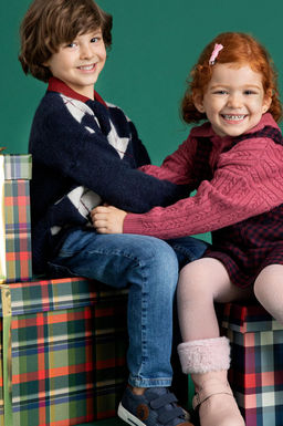 U. S. Polo Assn / Темно-синий трикотажный свитер с круглым вырезом для мальчика