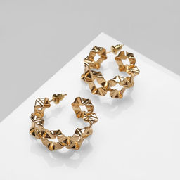 Серьги металл Богема жгутик, цвет золото