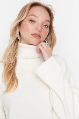 Ekru Genis Kal?p Basic Triko Kazak TWOAW23KZ00206