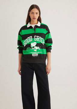 Peanuts Bask?l? Siyah Sweatshirt