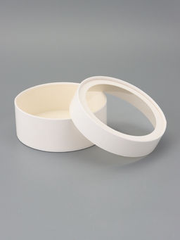 Набор подарочных коробок 3 в 1 круглые с окном, завальцованные, белые, 20×18×15 см