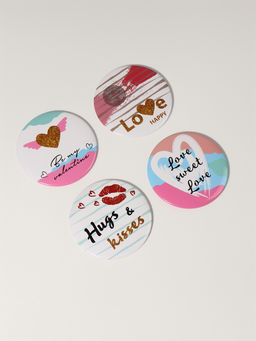 Цена за 4 шт. Зеркало карманное «Сердечки», d=7 см, МИКС