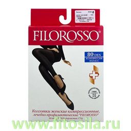 Лосины Velour , 1 класс, 80 den, размер 6, черные, компрессионные лечебно-профилактические 6008