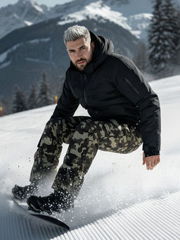 Горнолыжный костюм мужской зимний черного цвета 02412Ch