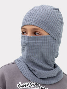 Шапка-балаклава детская в сером цвете - Mark formelle фото 9