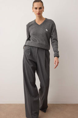 Lacivert Nak?sl? V Yaka Sac Orgu Triko Kazak TWOAW26KZ00259 - Trendyolmilla фото 10