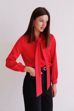 Martichelli Блуза с завязками красная  фото 3