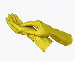 LIBRY перчатки хозяйственные латексные повышенной эластичности с х/б напылением размер-S (желтые)