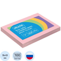Стикеры ATTACHE Bright colours с клеев.краем 76х51 розовый 100л  фото 2