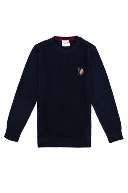 U. S. Polo Assn / Темно-синий трикотажный свитер с круглым вырезом для мальчика - U.s. polo assn фото 7