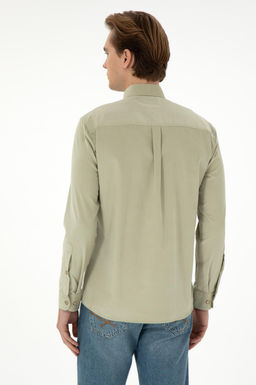 Мужская рубашка светло-хаки с длинным рукавом Неожиданная скидка в корзине - U.s. polo assn фото 5