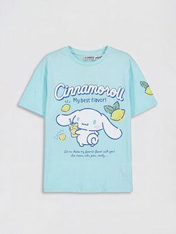 Bisiklet Yaka Cinnamoroll Bask?l? K?z ?ocuk Ti??rt