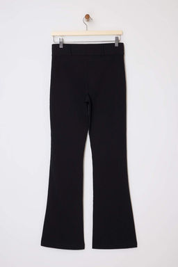 Siyah Bengalin Esnek Kumas Flare Dusuk Bel Pantolon TWOSS26PL00006 - Trendyolmilla фото 2