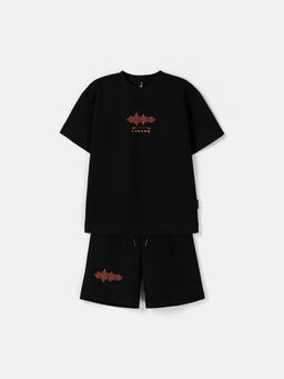 Комплект футболка и шорты "Уголь" с принтом 7+