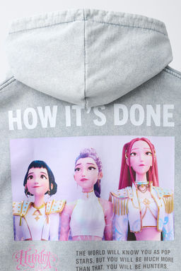 SUDADERA CREMALLERA EFECTO LAVADO KPOP DEMON HUNTERS NETFLIX / Gris medio - Zara фото 6
