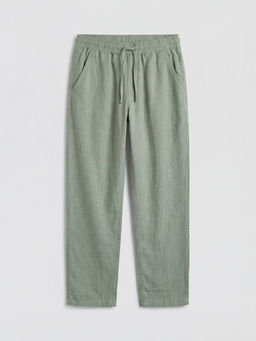 Keten G?r?n?ml? Erkek ?ocuk Pantolon