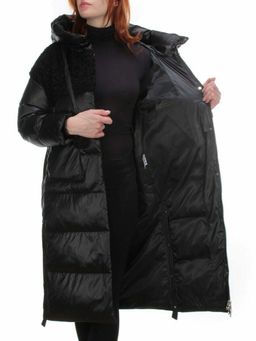 Y21636 BLACK Пальто женское зимнее MEIYEE (200 гр. холлофайбера) черное