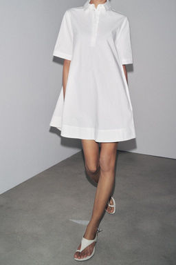 ZW COLLECTION POPLIN SHORT DRESS - Zara фото 4