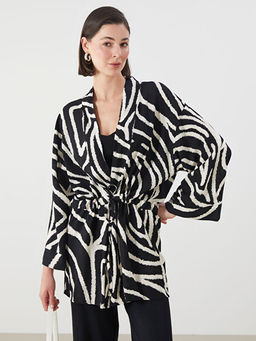 ?al Yaka Desenli Kad?n Kimono
