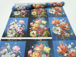 Рогожка Цветочное искушение, ш.1.5м, хлопок-100%, 165гр/м.кв, раппорт 63см - Купава фото 2