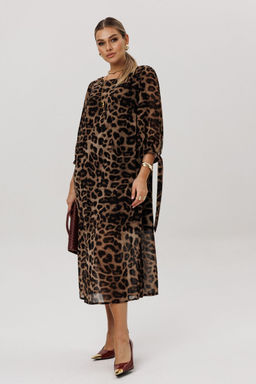 Платье ANELLI 1733 Коричневый леопард  фото 8