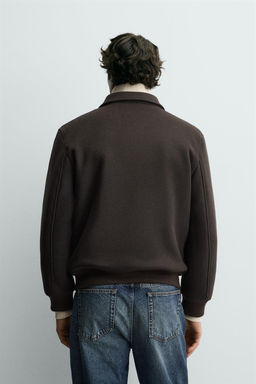 WOOL BLEND JACKET WITH CONTRAST COLLAR - Zara фото 3