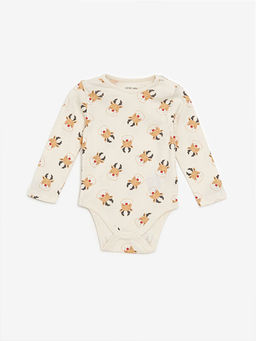 Bisiklet Yaka Bask?l? Erkek Bebek ??t??tl? Bodysuit