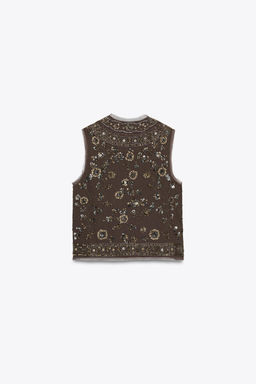 ZW COLLECTION BEADED EMBROIDERED WAISTCOAT - Zara фото 4