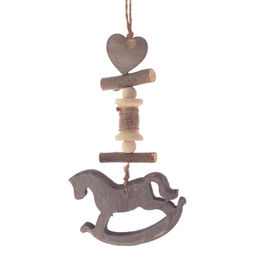 Украшение новогоднее "Лошадка", L8 W1,5 H16 см, 4в.