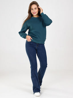 Свитшот женский из футера с начесом Петроль - Амавес-текстиль фото 9