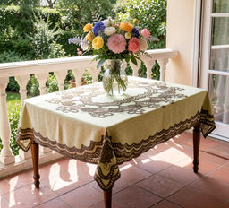 Скатерть арт. 642/11 В, Jeron (Джерон), прямоугольная, размер 100 см х 160 см, цвет: лимон/кофе - Firanka фото 2