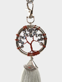 Брелок ловец снов «Древо жизни», 19 см, серебристый