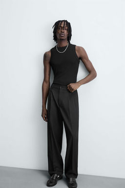 FLOWING WIDE-LEG PLEATED TROUSERS - Zara фото 6