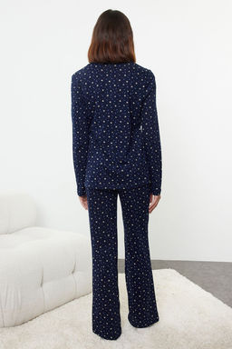 Trendyolmilla Lacivert %100 Pamuklu Galaksi Desenli Orme Pijama Tak?m? THMAW25PT00097  фото 9