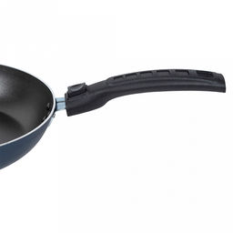 "Azure" Сковорода с антипригарным покрытием д22см "Сатин", h4,5см, s2мм, съемная бакелитовая ручка, синий (Россия)